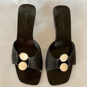 Vintage Kate Spade sandals black and cream mules